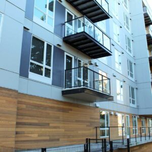 Custom glass railings on balconies